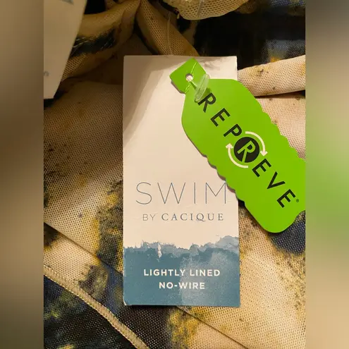 Cacique SWIM BY Fly Away tie dye print style swim dress faux wrap NEW size 28