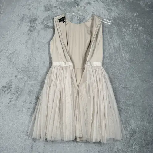 Needle & Thread Dress Womens XS Tan Beaded Balletcore Fairy Feminine Wedding