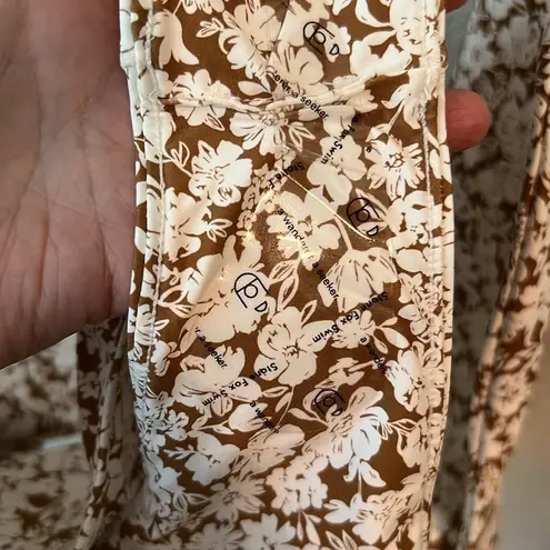 Stone Fox Swim Azalea One Piece Swimsuit In Tobacco Leaf Fleur Size XL