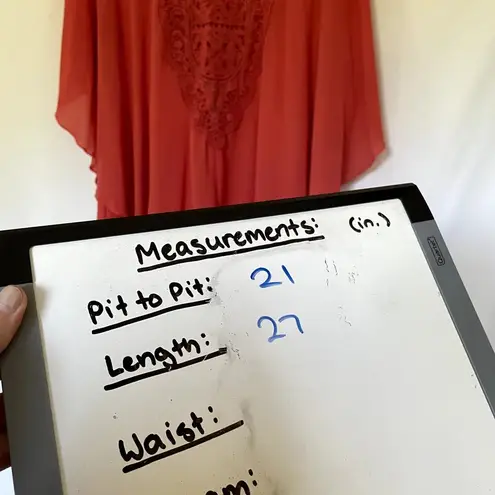 Love Stitch double lined coral top women's size L blouse flowy embroidered Pink Size L