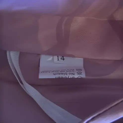 Pink Full Length Prom Party Dress Criss Cross Back Straps Leg Slit Size 14 NEW