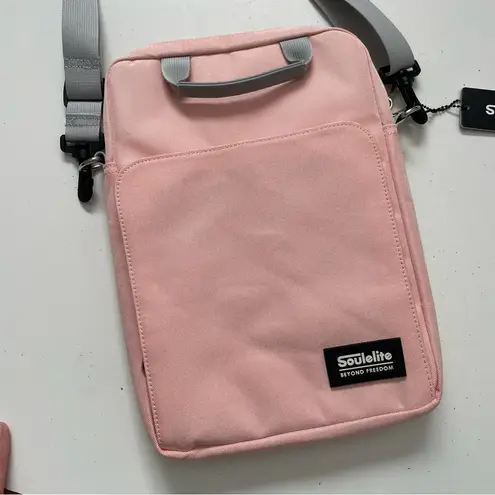 Soulelite Bag Crossbody Labtop Tablet Organization Lightweight Travel Pink Gray