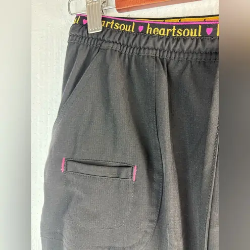 HeartSoul M Black Pocketed Pull On Scrub Pants Size M