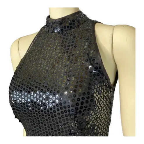 Dave and Johnny Vintage by Joseph Lara Black Sequin Dress, balloon skirt size Med