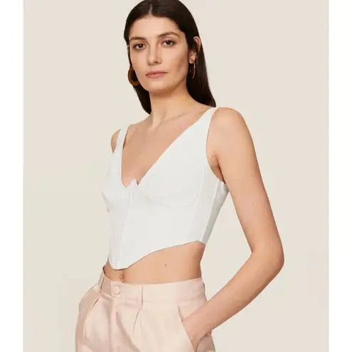 Bardot Top Womens 2 X Small White Bronte Corset Cropped