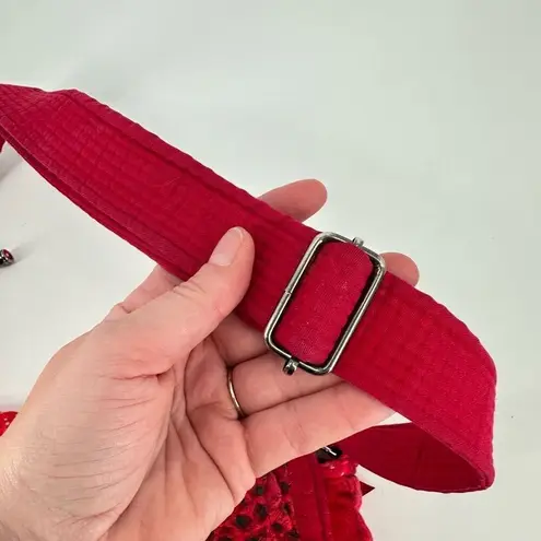 Donna Sharp Floral Polka Dot Leopard Red Adjustable Crossbody Purse Bag