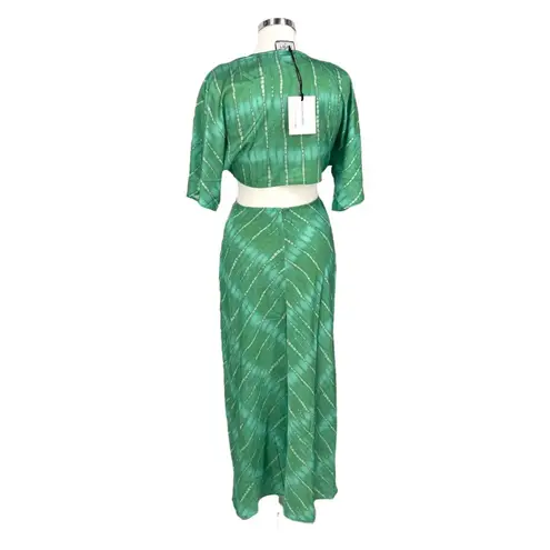 RUNAWAY THE LABEL Kayla Nori Cutout Dress Nori Green Print Size Medium NWT