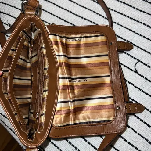 Tignanello Crossbody Bag with Buckle Accents, like new Tan