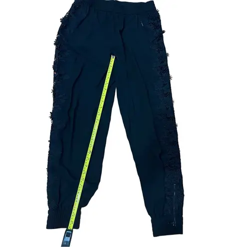 Elie Tahari Black Lace Detail Jogger Pants Women’s Size Medium