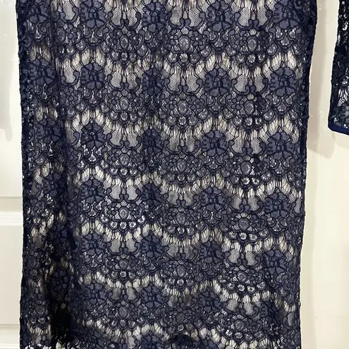 Tibi Navy Blue Lace Mini Dress Size 4 US
