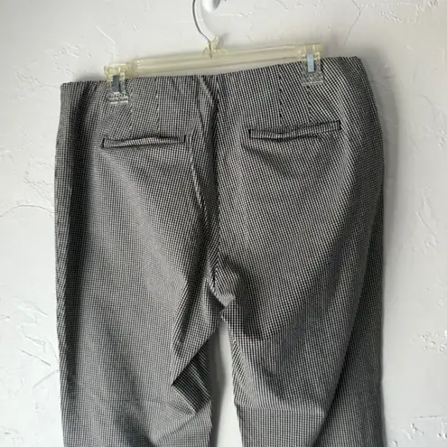 J.Jill  Premium Bi Stretch Gingham Ankle Pants Black White Womens Size 12 Pull On