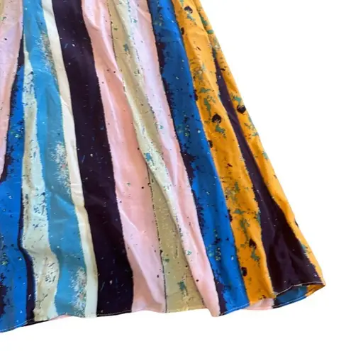 Plenty By Tracy Reese Anthropologie Stripe Colorful Dress Silk Size 10 Women's