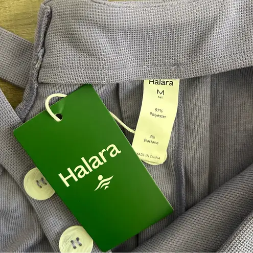 Halara Pockets Waffle Casual Overalls Wide Leg Mellow Purple NWT M Tall