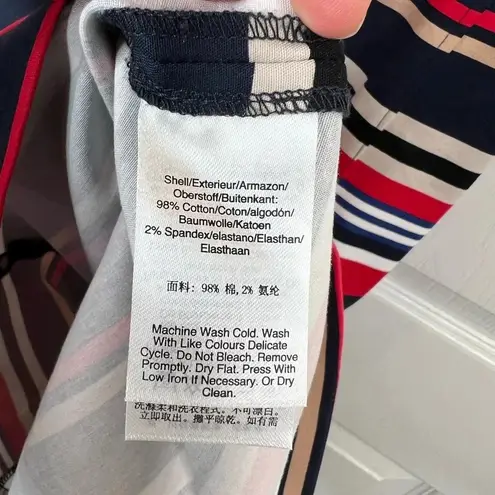 Donna Karan NY Women's Striped Knee-Length Zip Up Dress Size 10 Multicolor