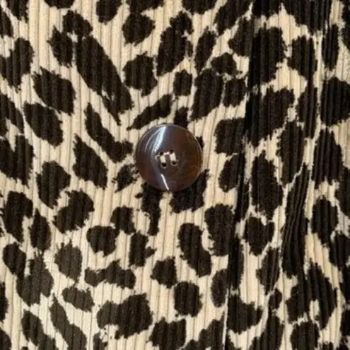 Kiko Leopard Corduroy Double Breasted Jacket One Size Brown Size undefined
