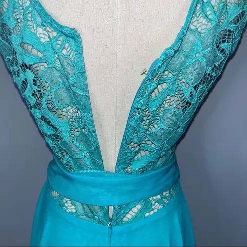 Handmade Mint Green Blue Lace Chiffon Short Mini A