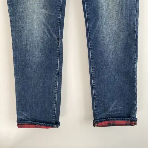 L.L.Bean  Womens Signature Jeans Size 16 Straight Leg Flannel Lined Medium Wash