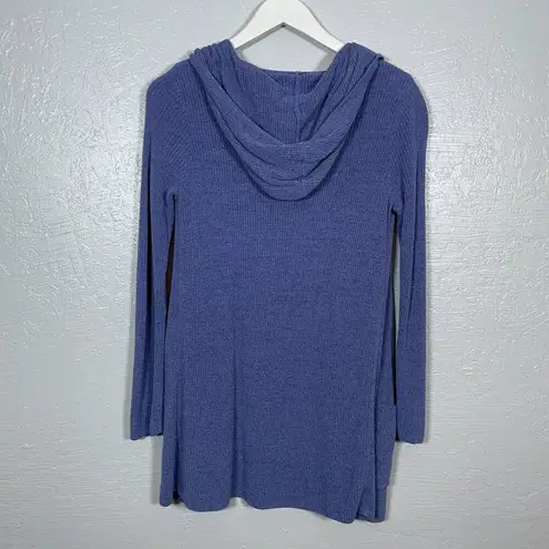 Barefoot Dreams Women S Blue CozyChic Ultra Lite Hooded Cardi Pockets Sweater