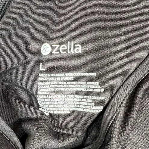 Zella  Women's Seamless Strappy Back Sports Bra Black Size L Yoga Pilates