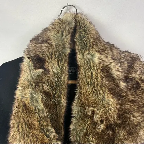 Boutique Tart Collections Black Wool Moto Zip Faux Fur Trim Coat M Size M