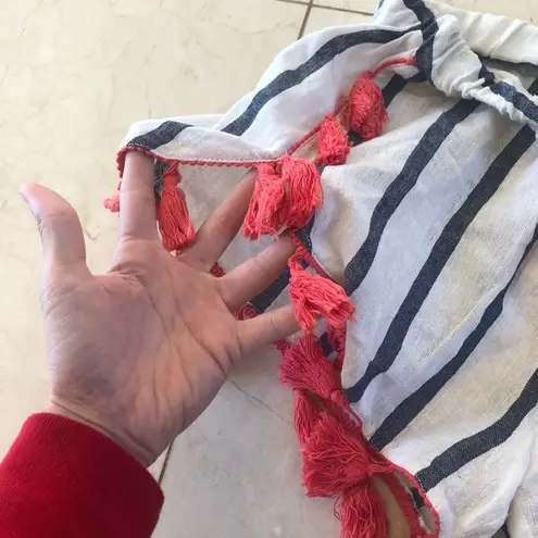 Z&L Canvas Striped Pom Pom Shorts Sz M Pink Size M