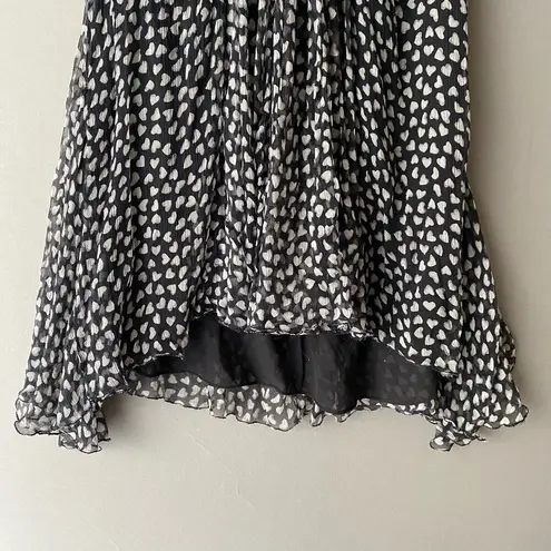 Leon Max Vintage sz 6 Y2K heart print 100% silk mini dress Black