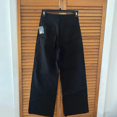 Maeve By Anthropologie The Colette Black Wide Leg Linen Pants Sz 25 NWT