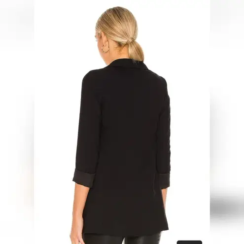 All Saints Aleida Jersey Blazer Black Size 4 Open Front 3/4 Sleeves