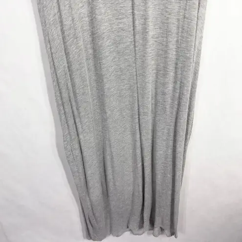 American City Wear Plus Sz 2X Dress Maxi Gray Knit Short Sleeve V Neck Drape 658