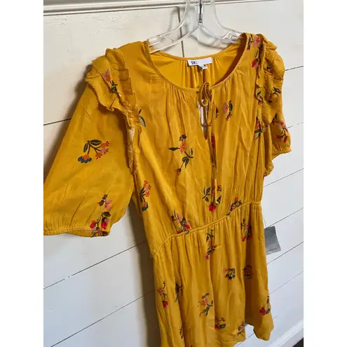 DR2 by Daniel Rainn Yellow Coquette Floral Dress Tie