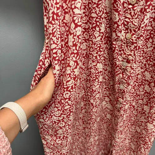 Faherty Carmel Dress Spice Red Sunrise Floral L