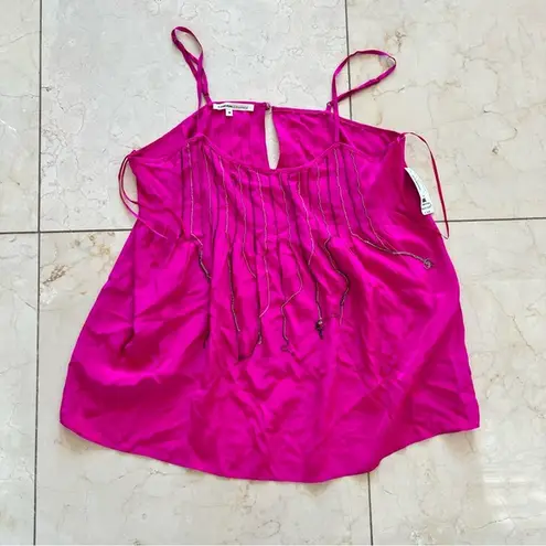 Foreign Exchange NWT Pink Chain 100% Silk Tank Blouse Sz medium