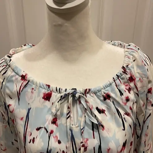 Haute Hippie , boho floral tunic, long open sleeve, lined, high low cut, SZ xxs