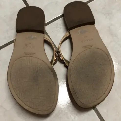 Unisa Tan, Bronze & Pink Bling Embellished Sandals