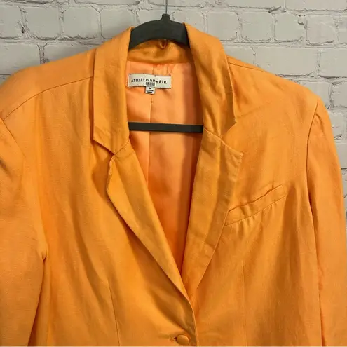 Ashley Parker x RTR stunning bold orange 2 button blazer linen blend Medium