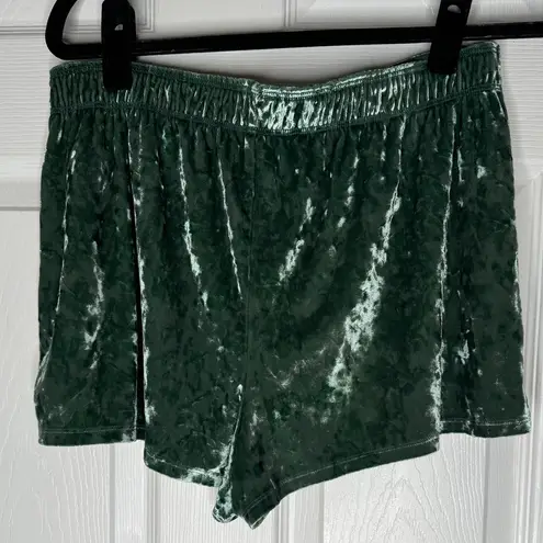 PINK - Victoria's Secret VICTORIAS SECRET PINK Green Velvet Sleep Shorts Button Front Elastic Waist M