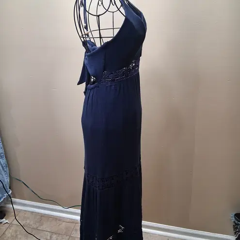 Fashion On Earth SIZE S Chic Navy Lace Maxi Dress