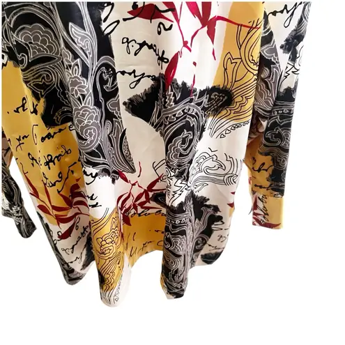 Maggie Barnes Women’s Vintage Satin Button Down Blouse Size 2X 22/24 Artsy