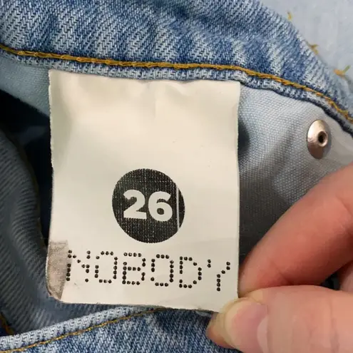 Nobody denim light wash denim skirt with fringed hem size 26