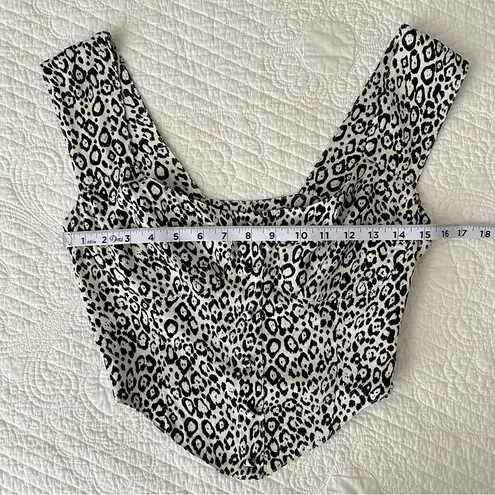 Vanessa Mooney The Heather Top Leopard Bustier Crop Top Women’s Small