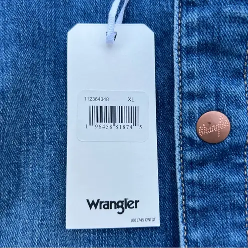 Wrangler  Womens Racerback Casual Feminine Sleeveless Blue Denim Midi Dress|Sz:XL