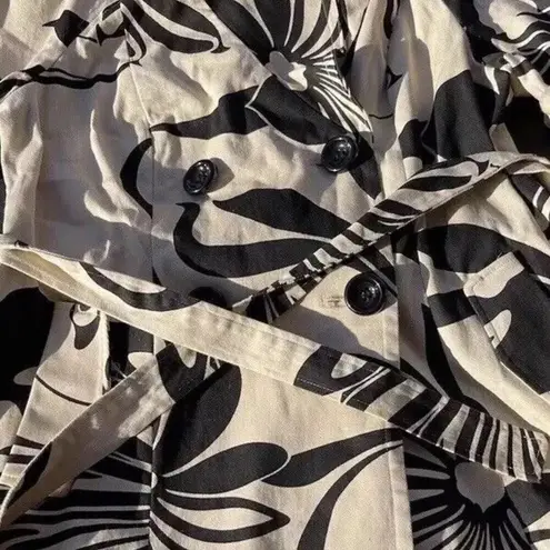 Inc international Concepts Flower Print Trench Coat Womens Sz Large Blend