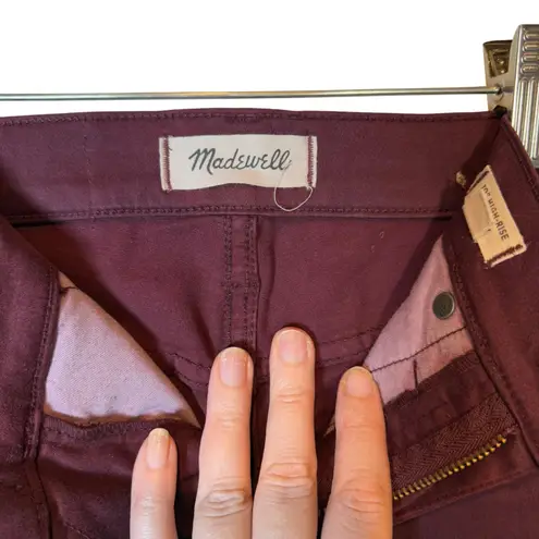 Madewell  10 High Rise Skinny Burgundy Jeans Womens Size 25 Holiday Preppy
