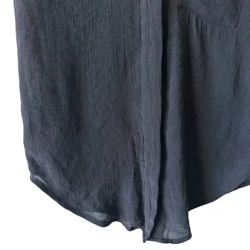 PaperMoon Black Textured Cap Sleeve Blouse Top Women’s Size Small