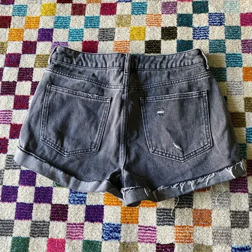 PacSun  gray denim mom shorts size 29 distressed roll cuff
