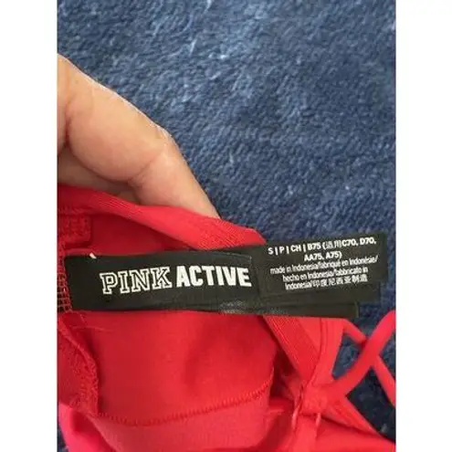 PINK Active Bra Top with Adjustable Straps Size Small (P18) Red