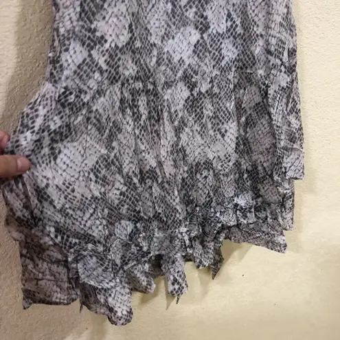 ALL SAINTS Evely Midgard snakeskin ruffle mini dress