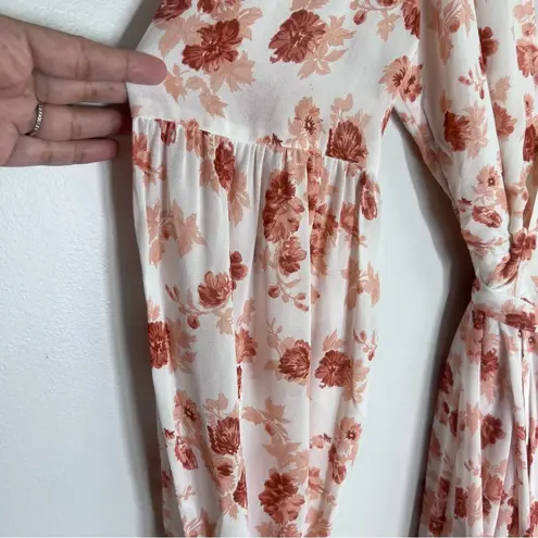 Christy Dawn Sz M The Bergen Floral Wrap Dress Long Sleeve