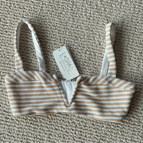 l*space Orange and Blue Stripe Bikini Set NWT