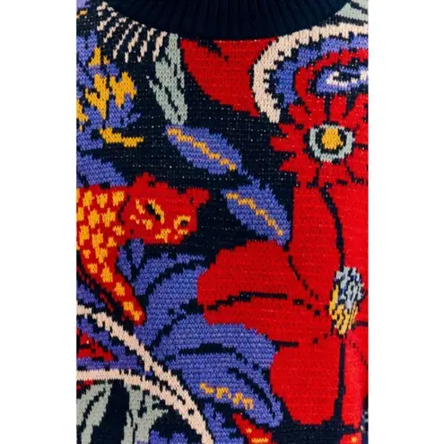 Farm Rio ππ Vintage Forest Blue Sweater Dress ~ Vintage Forest Blue Small S NWT